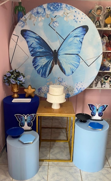 Borboleta Azul Kit Ouro - Artes e Encantos locações