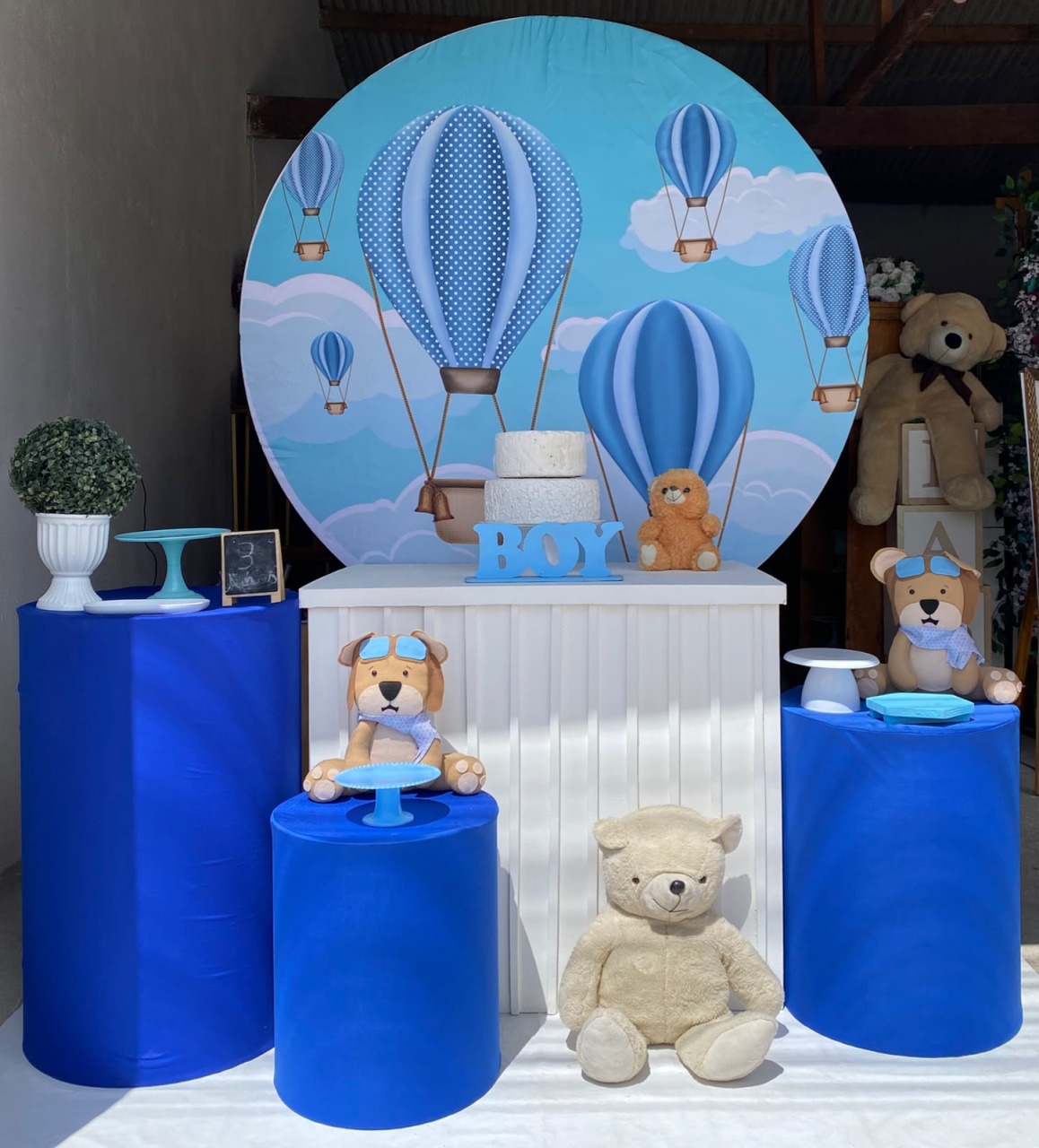 Ursinho Baloeiro Chá de Bebê/Fraldas Kit Ouro Plus 3 - Artes e Encantos locações