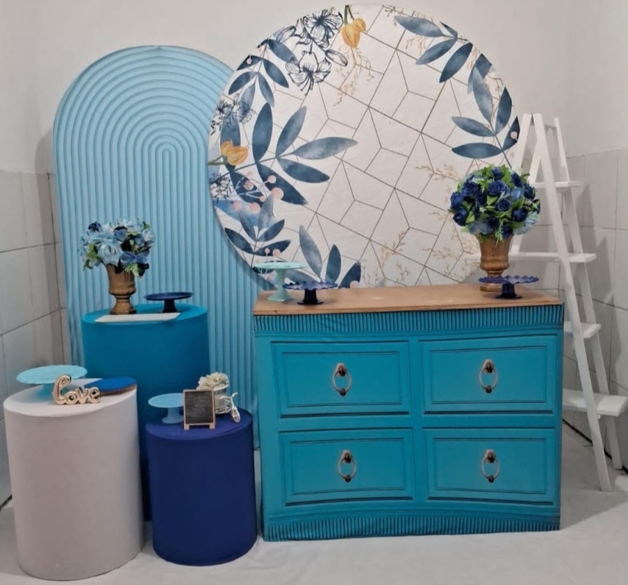 Azul Floral Kit Diamante + Adicional Escada G (2) - Artes e Encantos locações