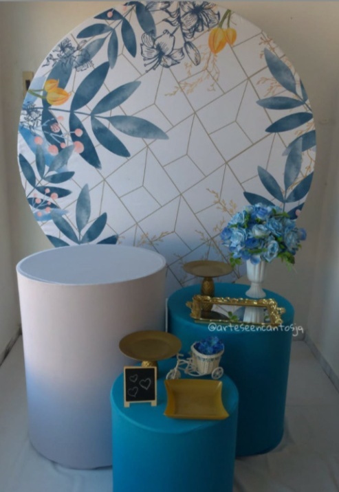 Azul Floral Kit Prata (2) - Artes e Encantos locações