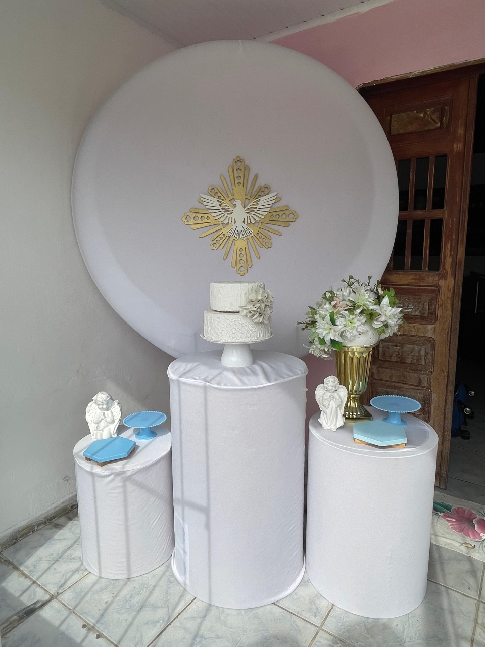 Divino Espírito Santo Batizado Kit Prata - Artes e Encantos locações