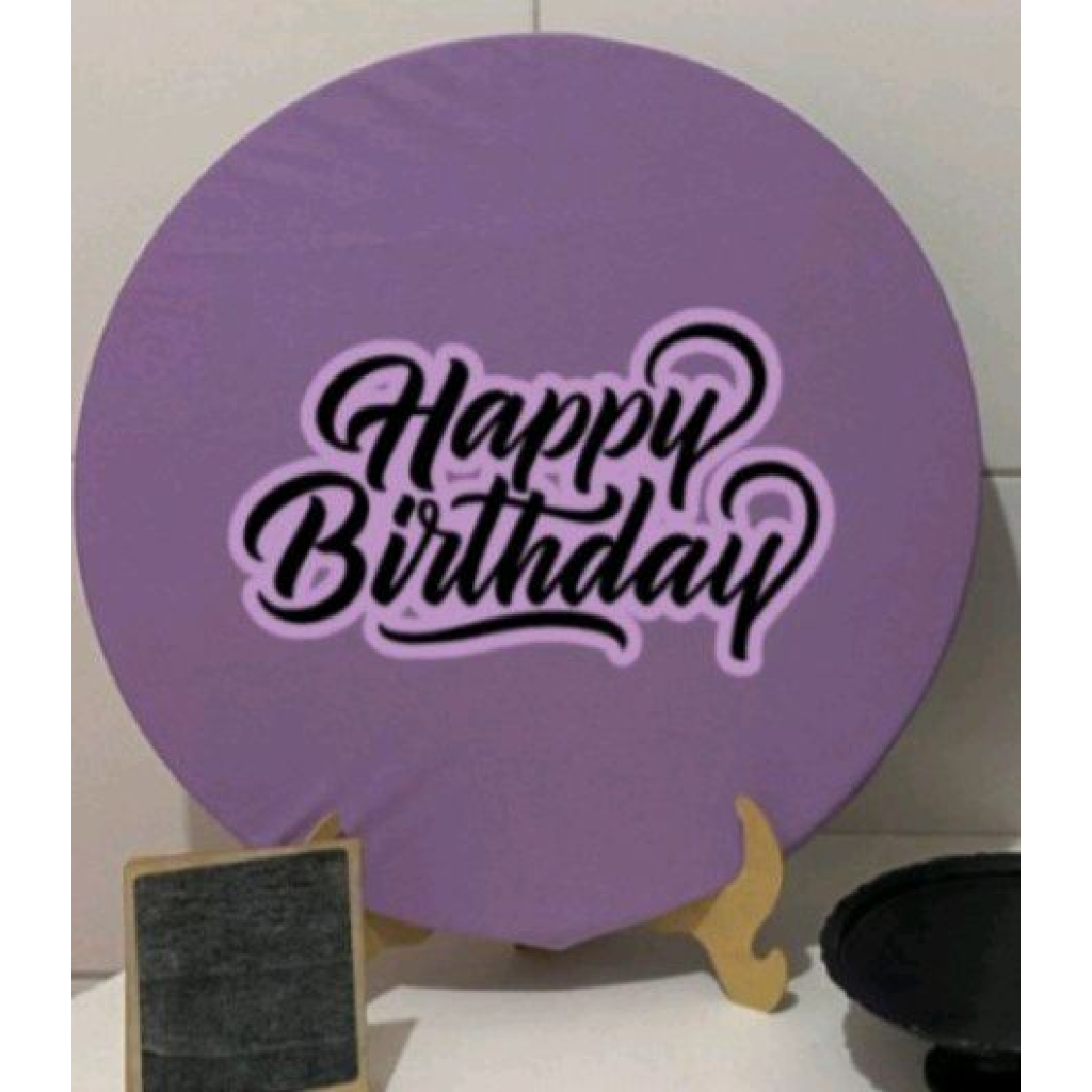 Capa Mini Painel  Lilás + Happy Birthday Personalizado - Lilás - Artes e Encantos locações