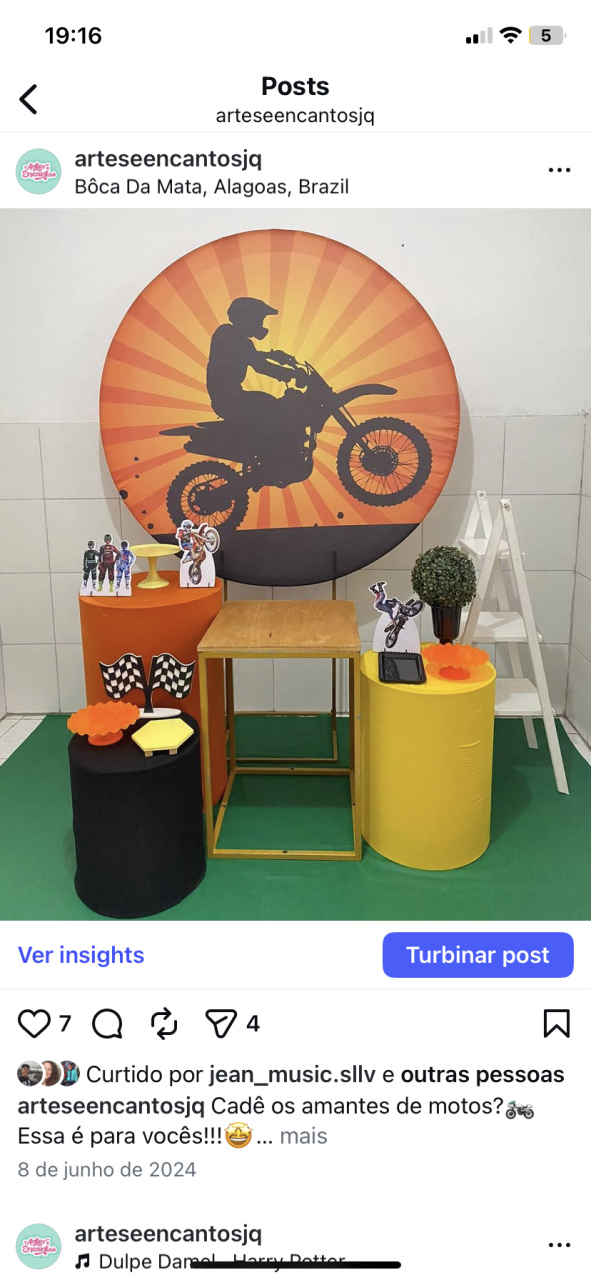 Moto Cross Kit Ouro 1 - Artes e Encantos locações