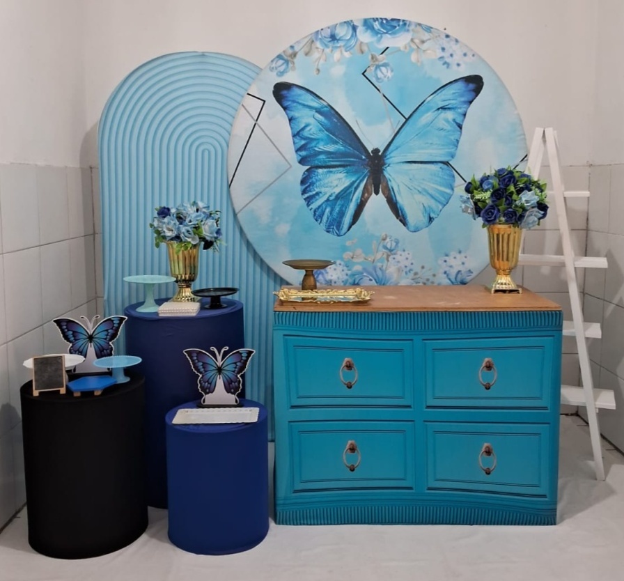 Borboleta Azul Kit Diamante + Adicional Escada G (2) - Artes e Encantos locações