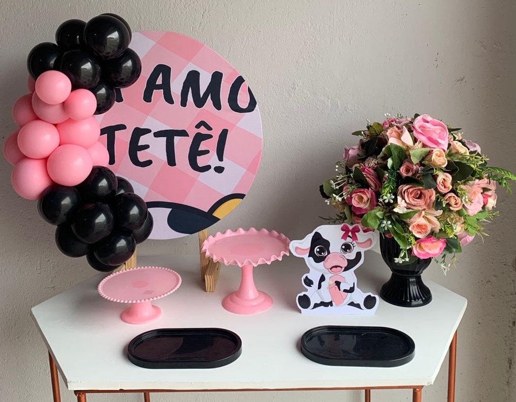 Mini Kit Vaquinha Eu Amo Tetê Com Balões - Artes e Encantos locações