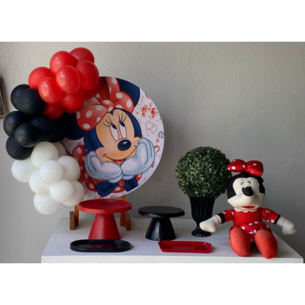 Mini Kit Minnie Vermelha Com Mini Arco de Balões - Artes e Encantos locações