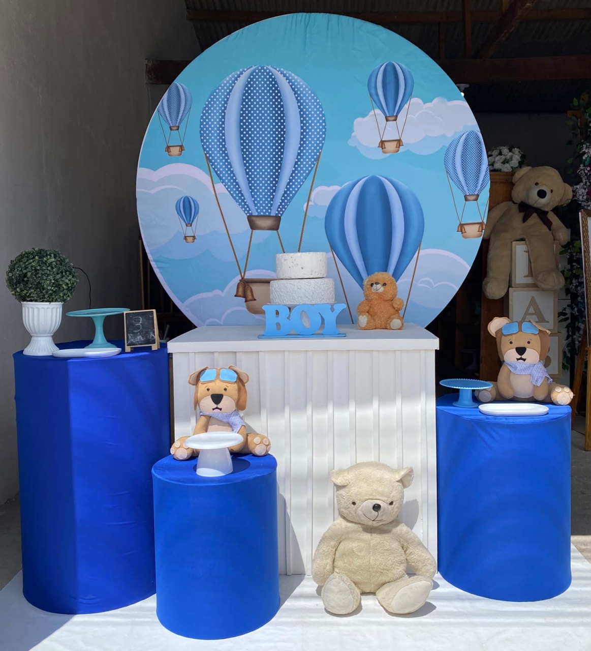 Ursinho Baloeiro Chá de Bebê/Fraldas Kit Ouro Plus 7 - Artes e Encantos locações