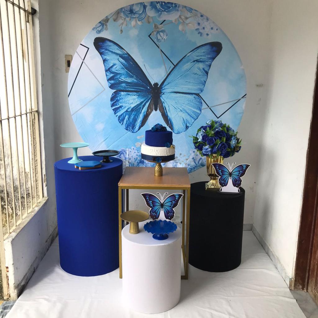 Kit Ouro Borboleta Azul - Artes e Encantos locações