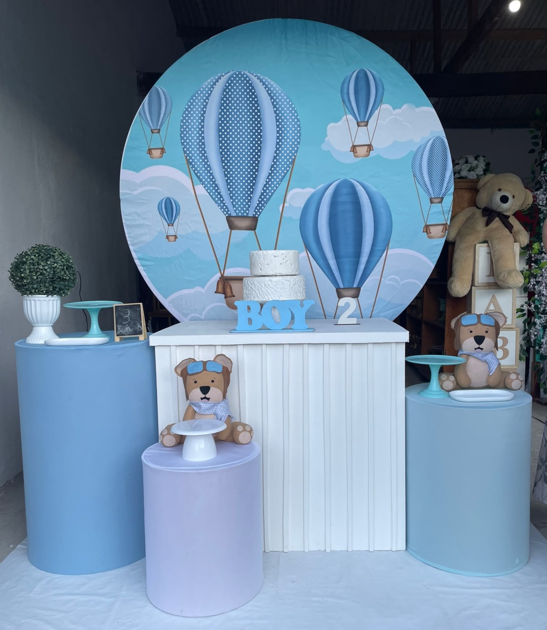 Ursinho Baloeiro Chá de Bebê/Fraldas Kit Ouro Plus 2 - Artes e Encantos locações