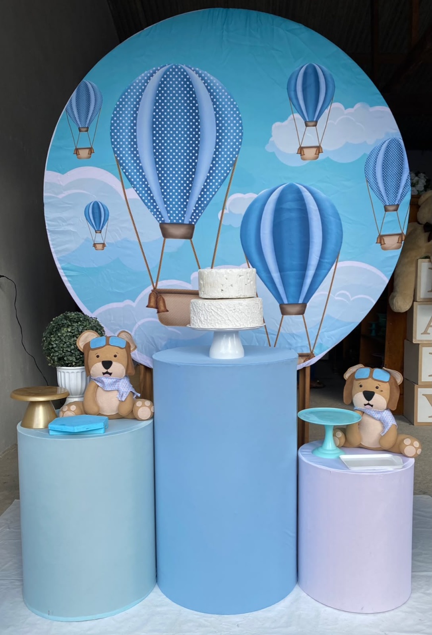 Ursinho Baloeiro Chá de Bebê/Fraldas Kit Prata 2 - Artes e Encantos locações