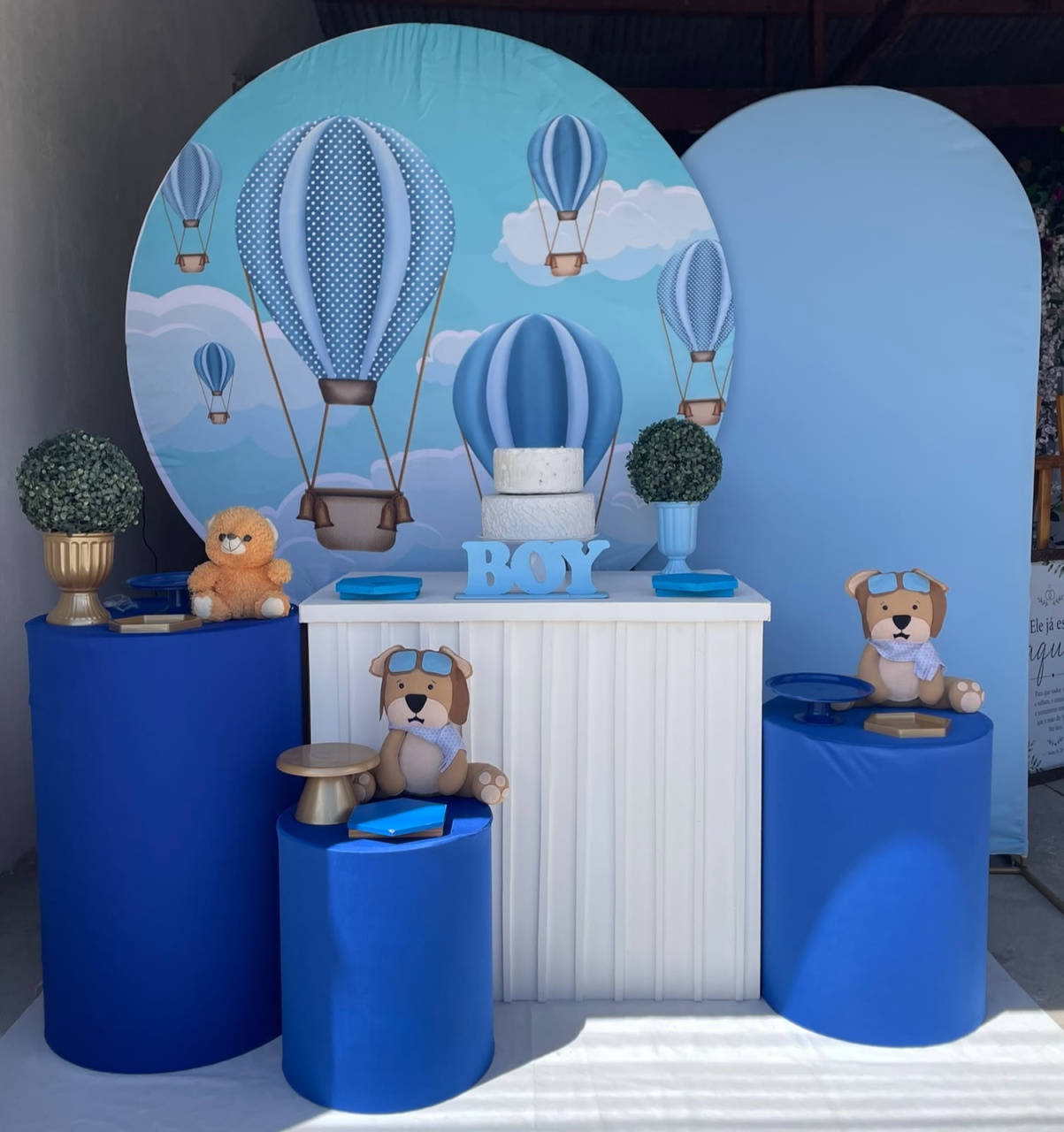 Ursinho Baloeiro Chá de Fraldas Chá de Bebê Kit Diamante 30 - Artes e Encantos locações
