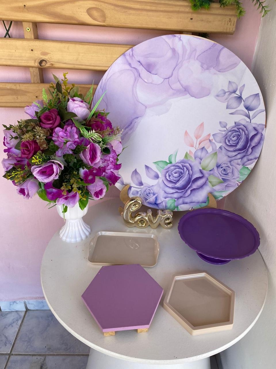 Mini Kit Floral Lilás 7 - Artes e Encantos locações