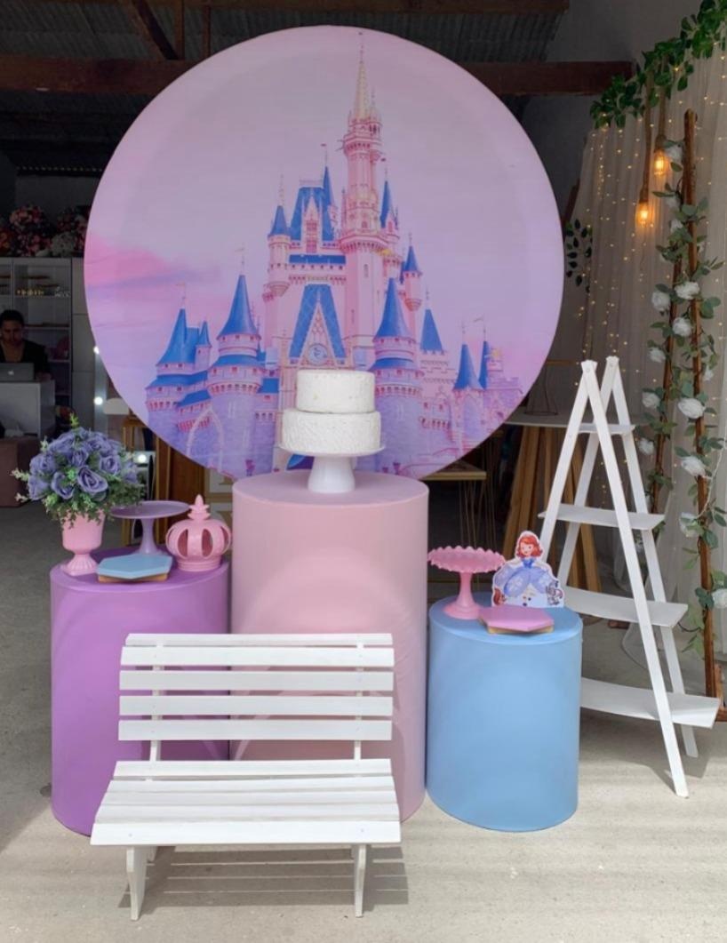 Princesa Sofia E Princesas 12 Kit Prata + Adicional Escada M E Banquinho - Artes e Encantos locações