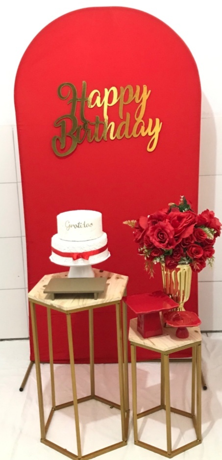 Happy Birthday Vermelho Composição - Artes e Encantos locações