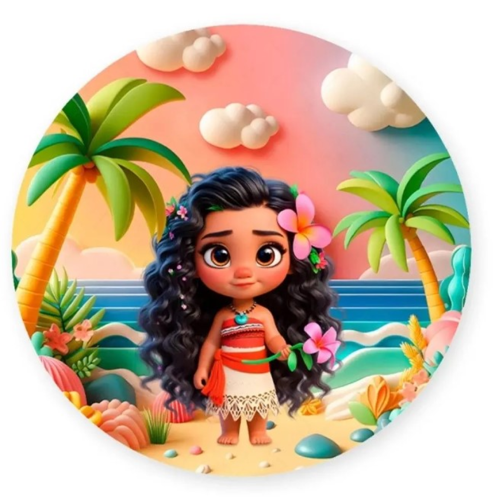 Capa Mini Painel Moana - Branco,Preto,Rosa Bebê,Rosa Shock,Bege - Artes e Encantos locações