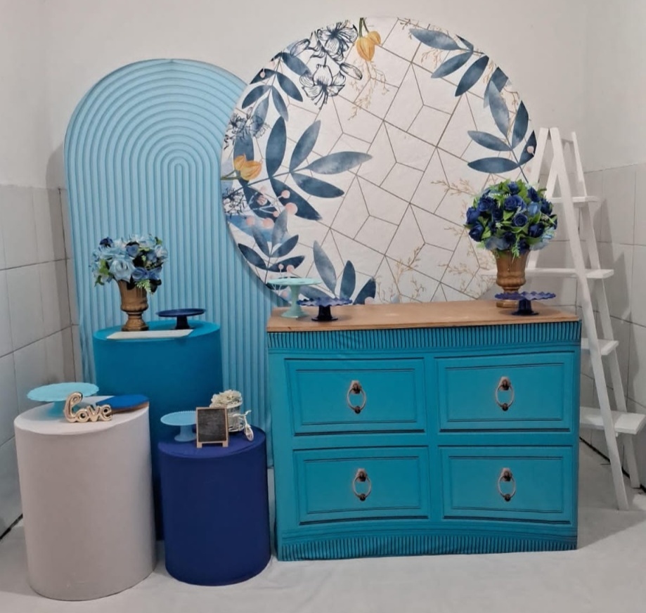 Azul Floral Kit Diamante + Adicional Escada G (2) - Artes e Encantos locações