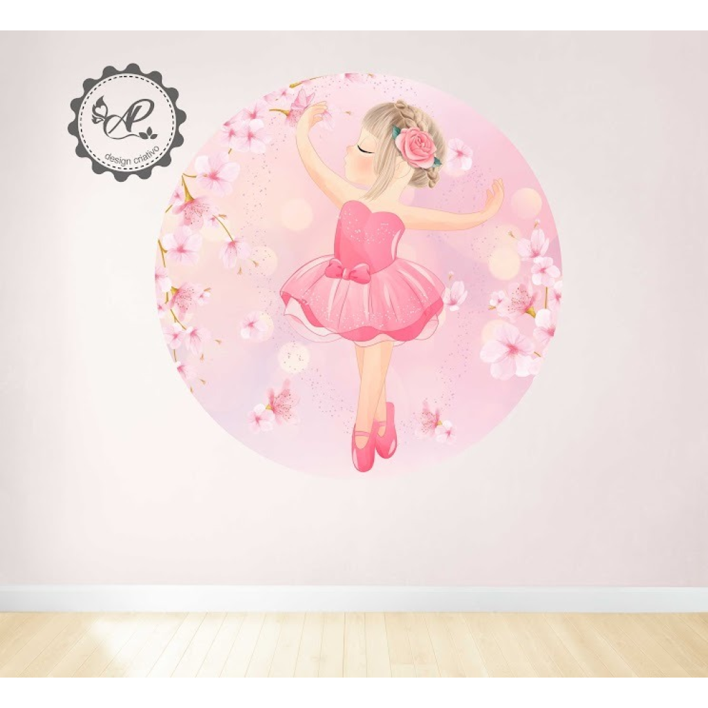 Capa Mini Painel Bailarina - Branco,Rosa Bebê,Rosa Shock,Bege - Artes e Encantos locações