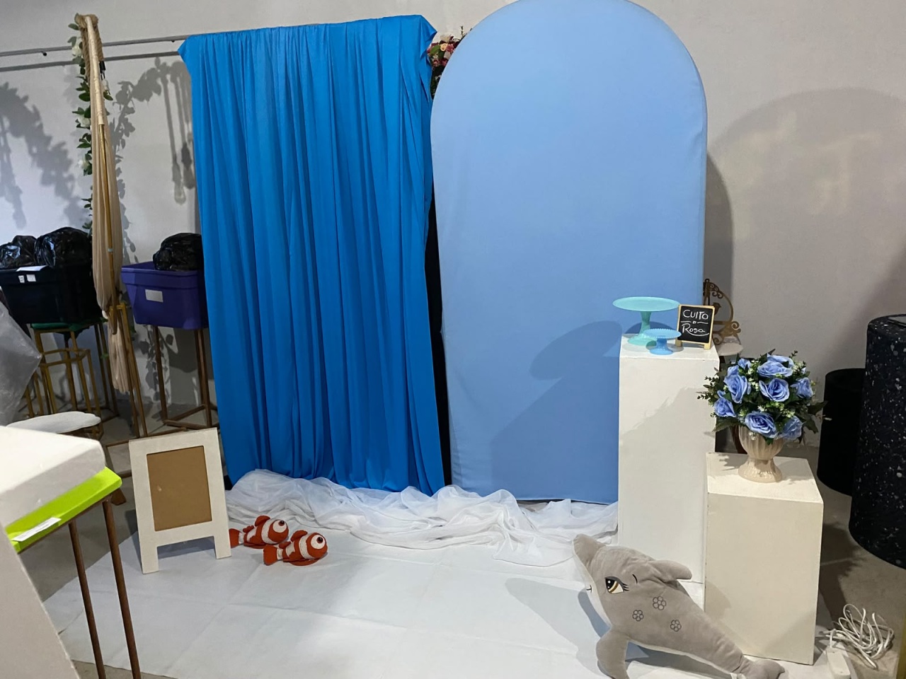 2Cenário Tons de Azul Fundo Do Mar Composição - Artes e Encantos locações