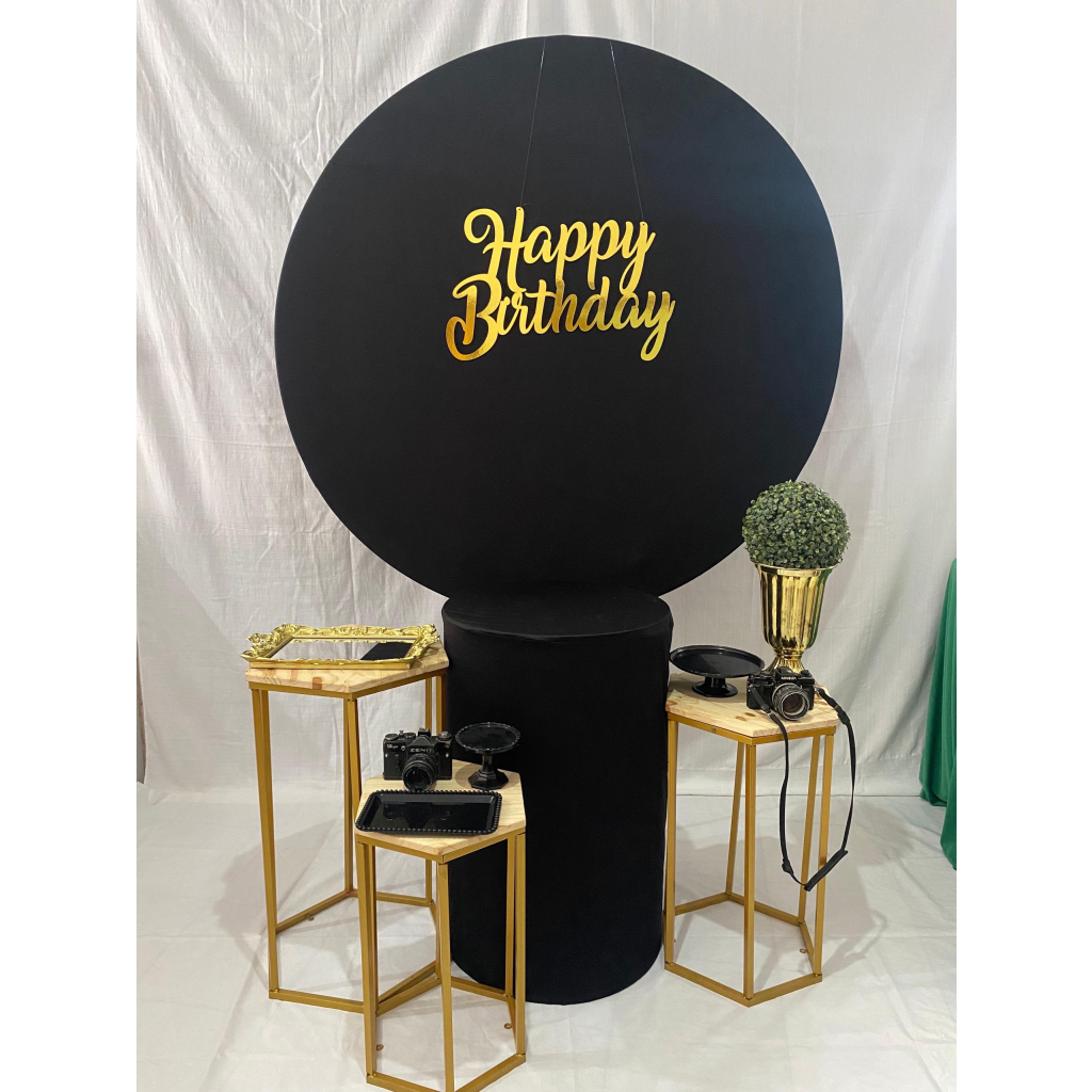 Composição All Black Happy Birthday - Artes e Encantos locações