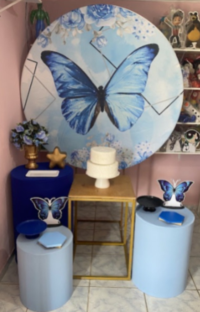 Borboleta Azul Kit Ouro - Artes e Encantos locações