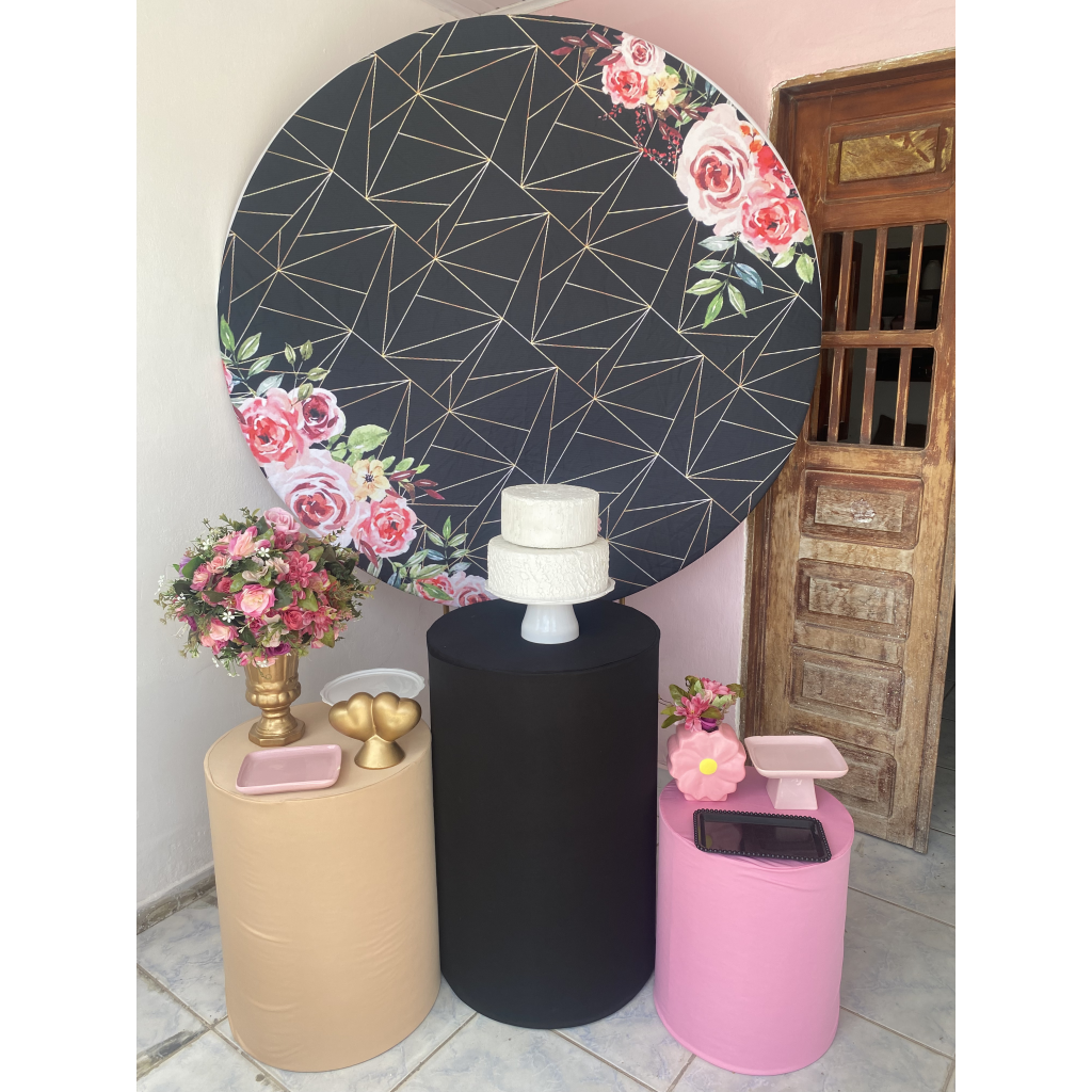 Composição Rosa E Preto Floral - Artes e Encantos locações