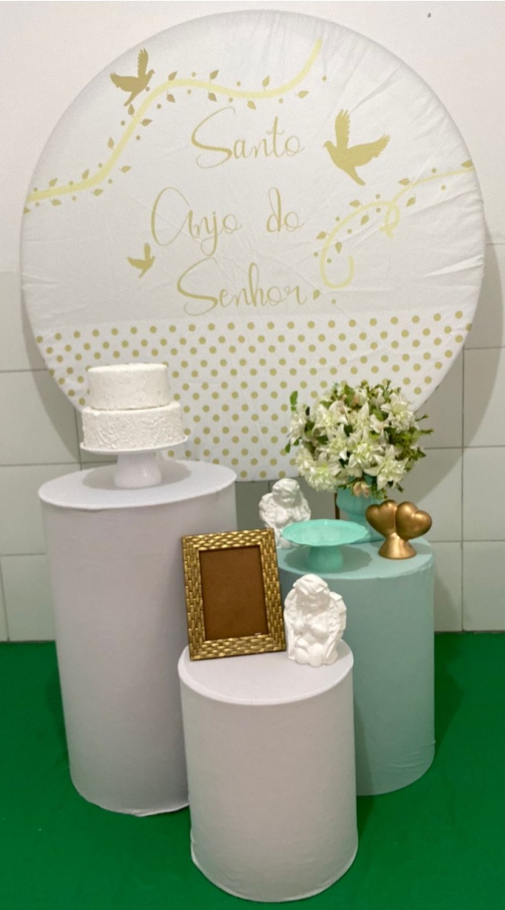 Santo Anjo Do Senhor Batizado Kit Prata - Artes e Encantos locações