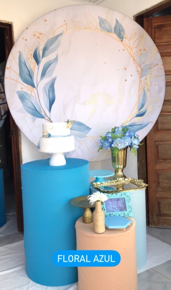 Azul Floral Kit Prata - Artes e Encantos locações