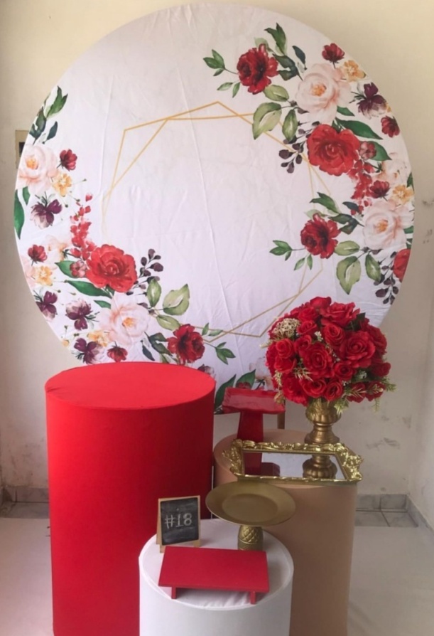 Vermelho Floral Kit Prata - Artes e Encantos locações