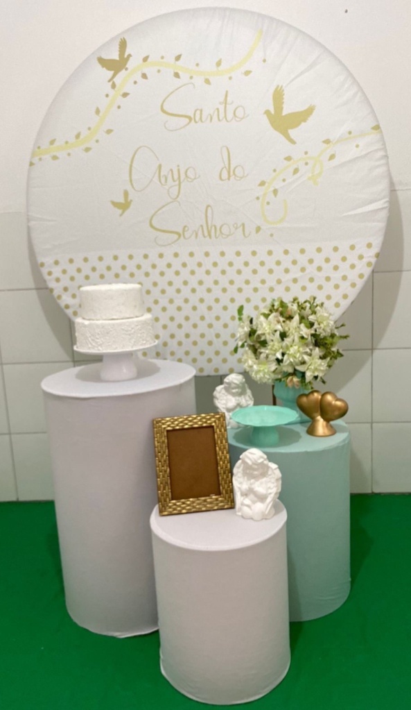 Santo Anjo Batizado Kit Prata - Artes e Encantos locações