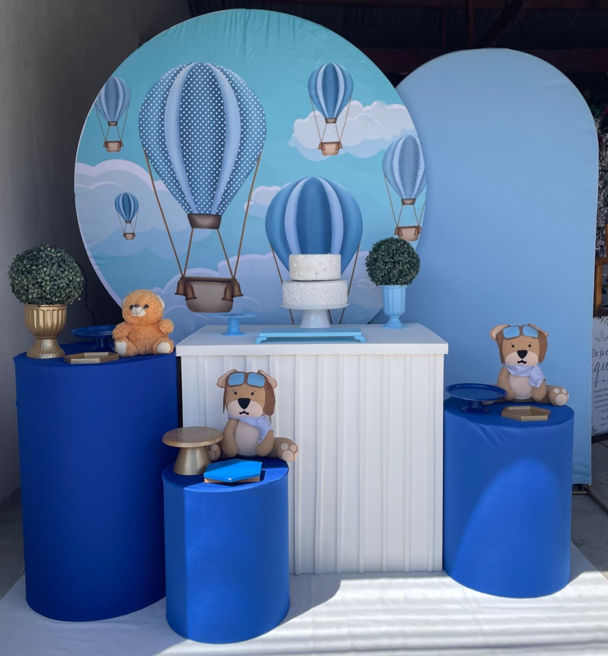 Ursinho Baloeiro Chá de Fraldas Chá de Bebê Kit Diamante 32 - Artes e Encantos locações