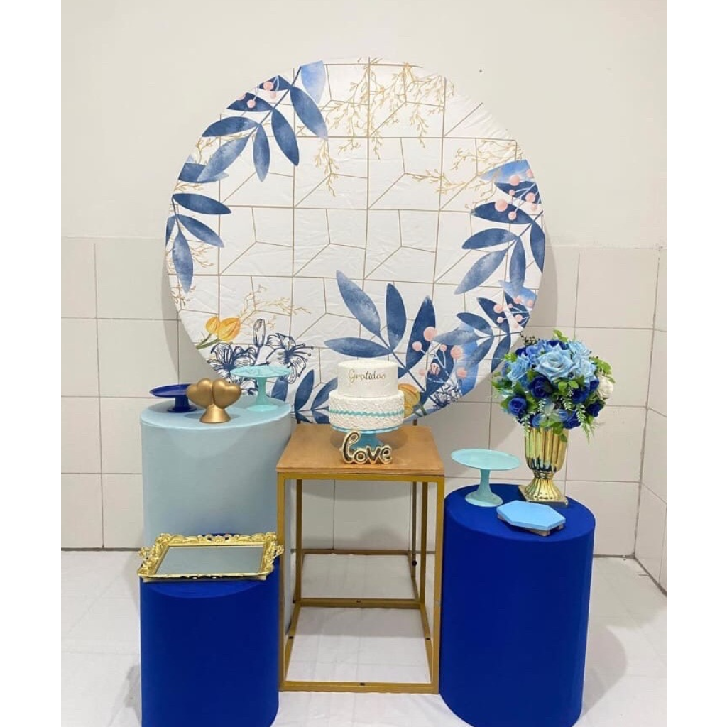 Azul Floral Kit Ouro  - Artes e Encantos locações