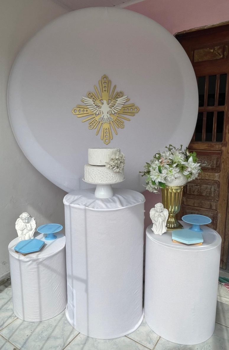 Divino Espírito Santo Batizado Kit Prata - Artes e Encantos locações