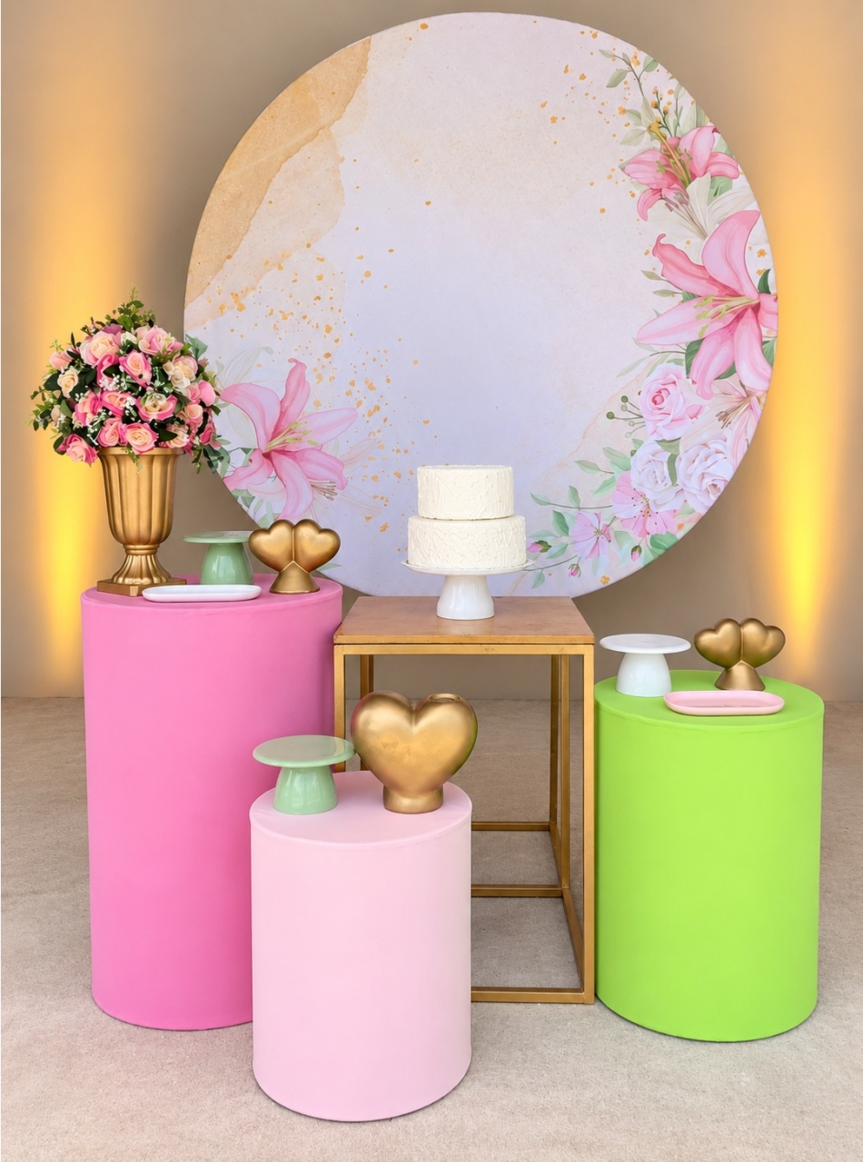 Floral Rosa Kit Ouro (2) - Artes e Encantos locações