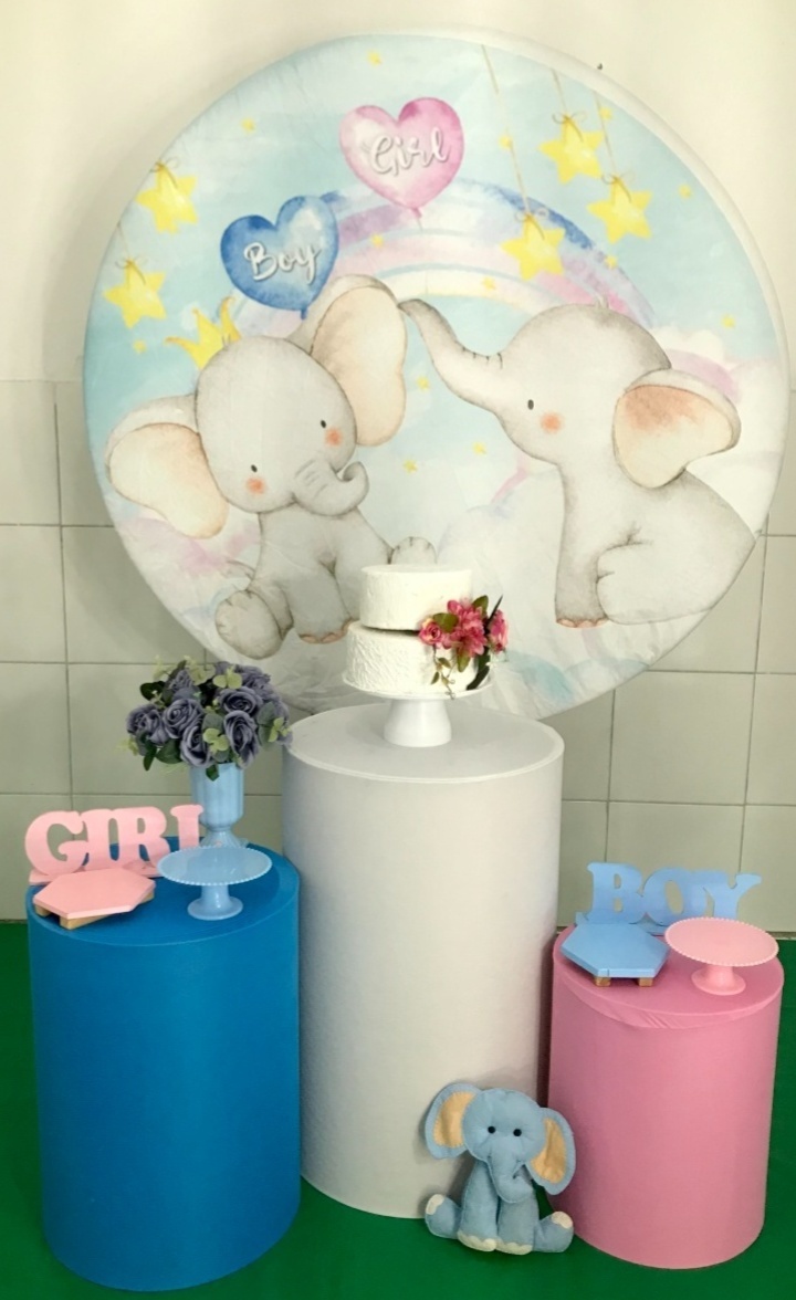 Elefantinhos Chá Revelação Kit Prata - Artes e Encantos locações