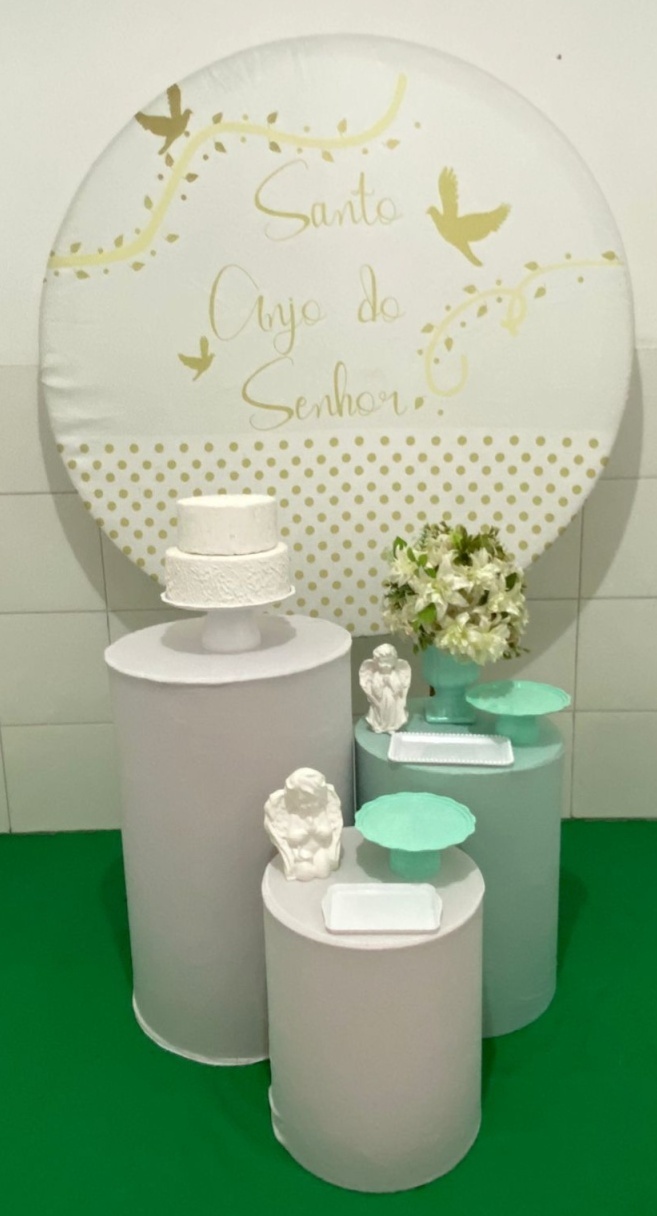Santo Anjo Do Senhor Batizado Kit Prata - Artes e Encantos locações