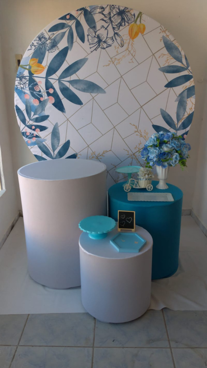 Azul Floral Kit Prata - Artes e Encantos locações