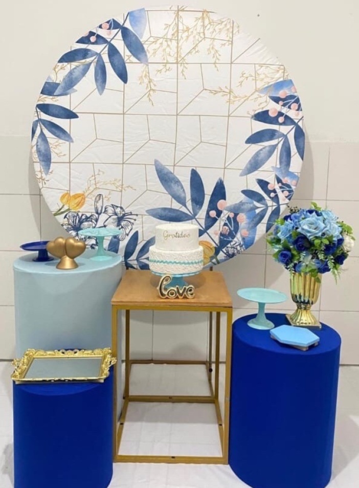 Azul Floral Kit Ouro  - Artes e Encantos locações