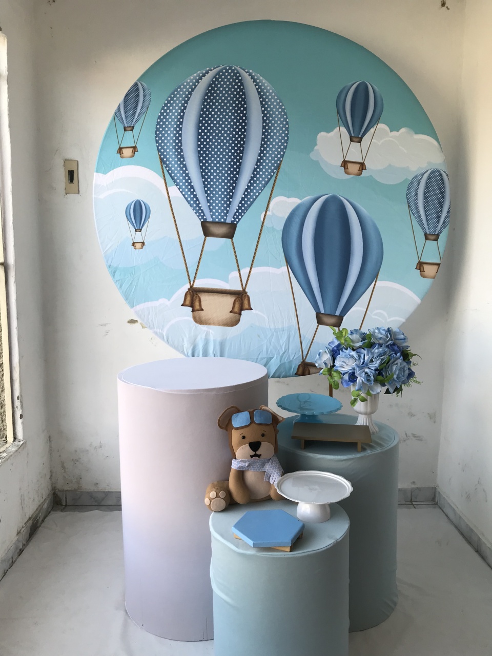 Ursinho Baloeiro Balões Kit Prata - Artes e Encantos locações