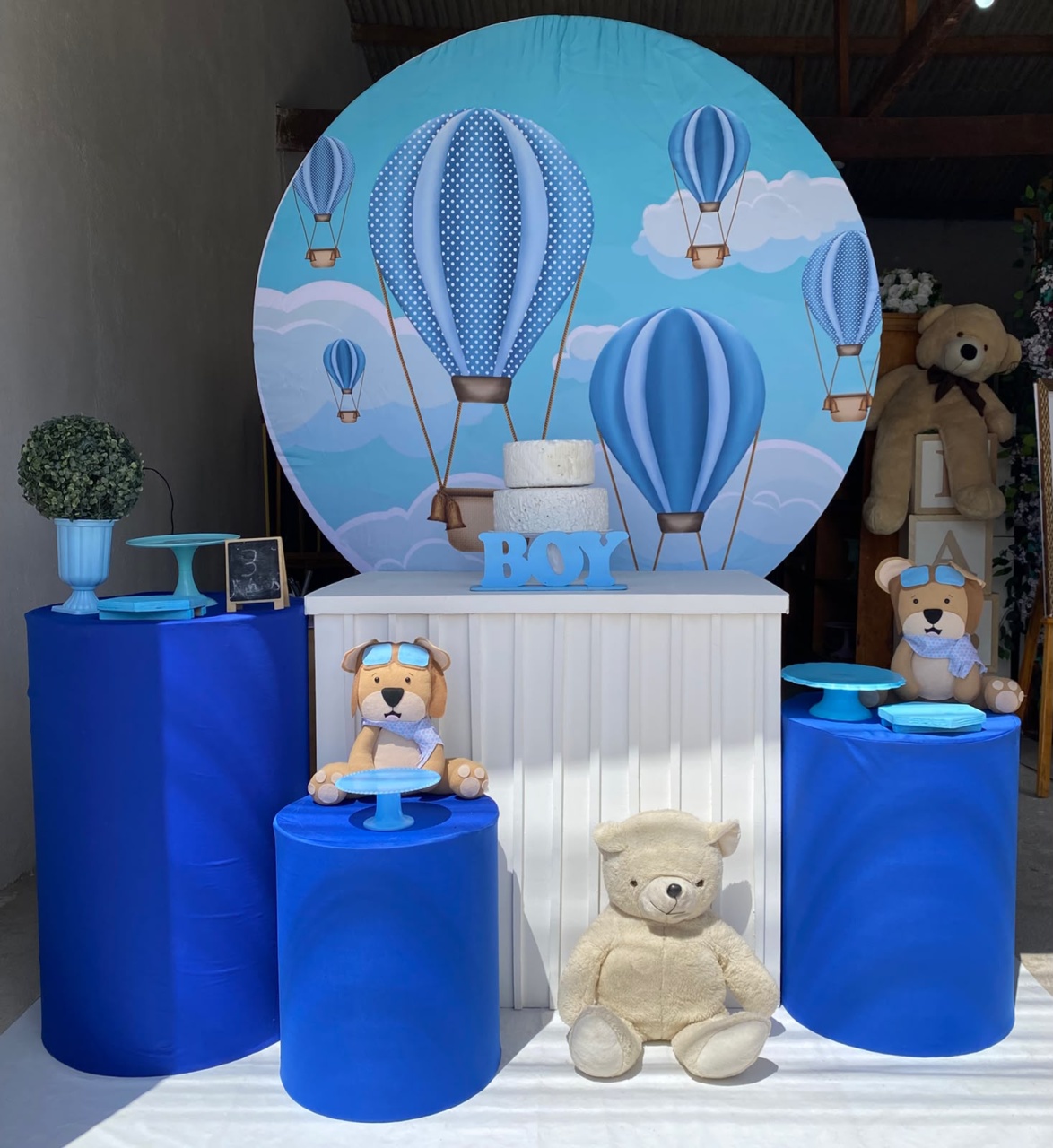 Ursinho Baloeiro Chá de Bebê/Fraldas Kit Ouro Plus 8 - Artes e Encantos locações