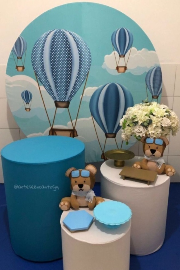 Ursinho Baloeiro Balões Kit Prata - Artes e Encantos locações
