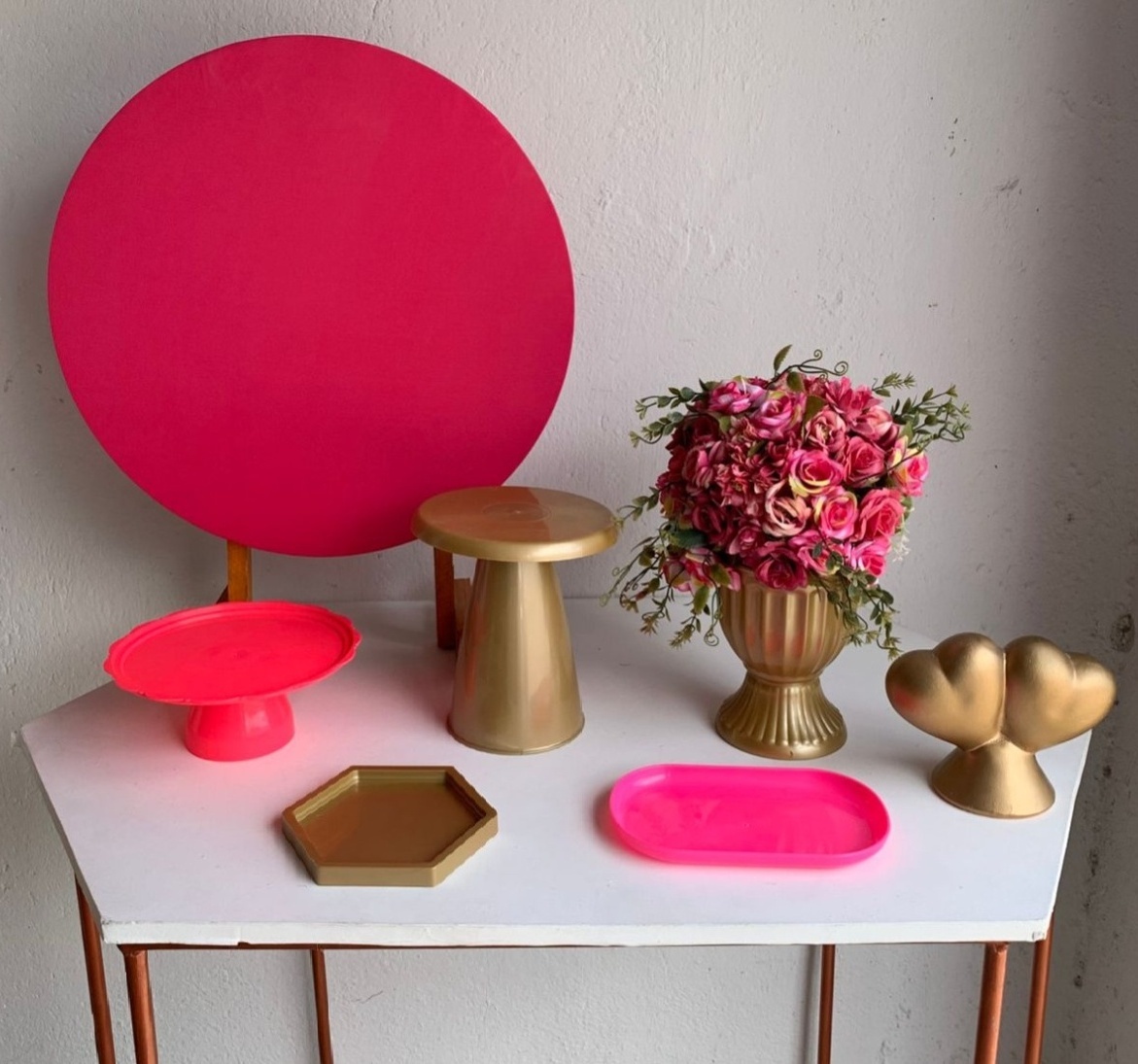 Mini Kit Rosa E Dourado - Artes e Encantos locações