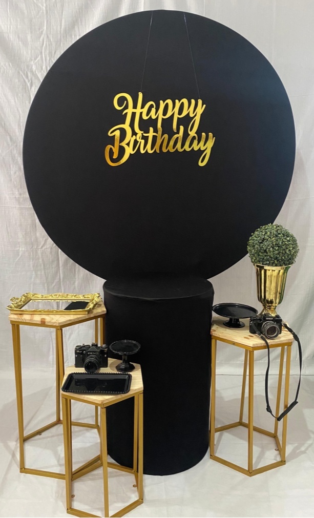 Happy Birthday Preto Composição 2 - Artes e Encantos locações