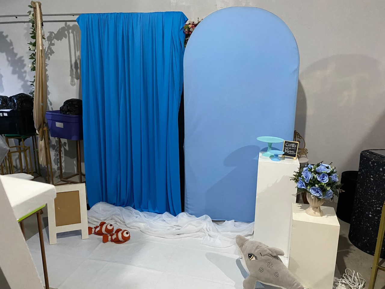 Cenário Tons de Azul Fundo Do Mar Composição - Artes e Encantos locações