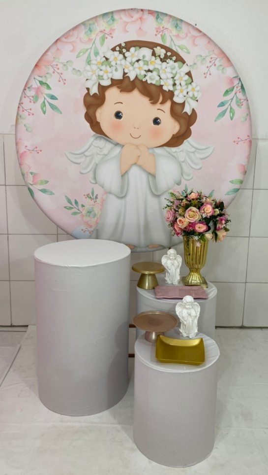 Anjinha Batizado Kit Prata  - Artes e Encantos locações