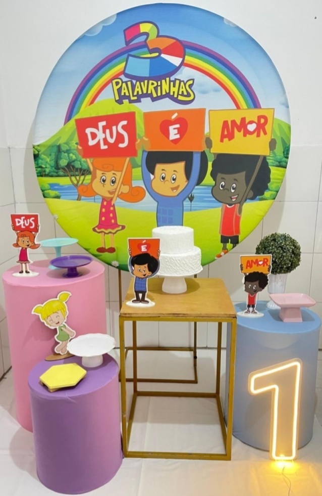 3 Palavrinhas + Número 1 de Led Kit Ouro - Artes e Encantos locações