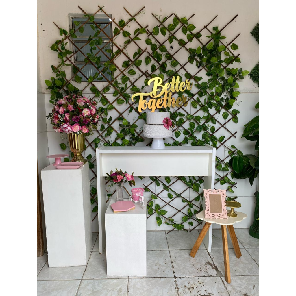 Branco Rosa E Folhagens Composição - Artes e Encantos locações