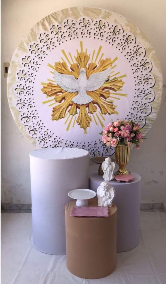Divino Espírito Santo - Batizado Kit Prata - Artes e Encantos locações