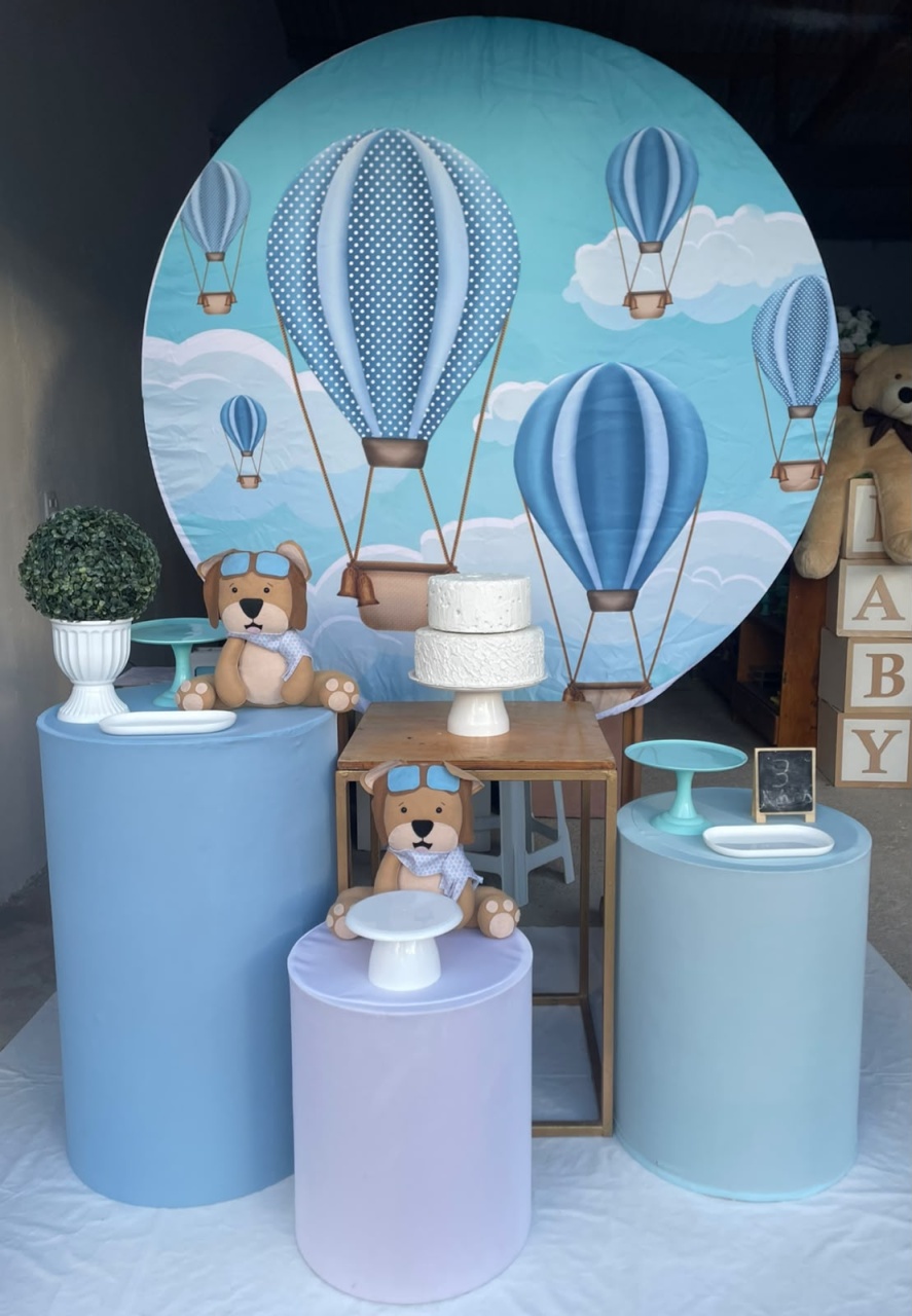 Ursinho Baloeiro Chá de Bebê/Fraldas Kit Ouro 3 - Artes e Encantos locações