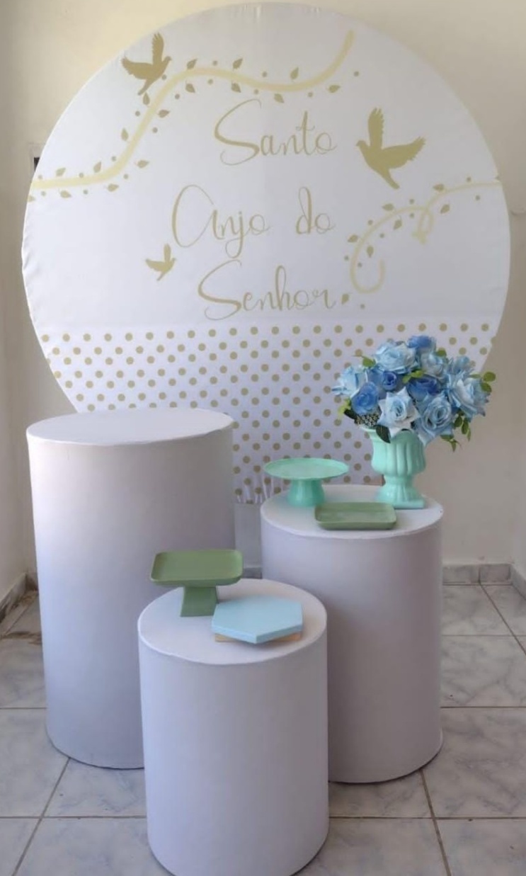 Santo Anjo Do Senhor Batizado Kit Prata - Artes e Encantos locações