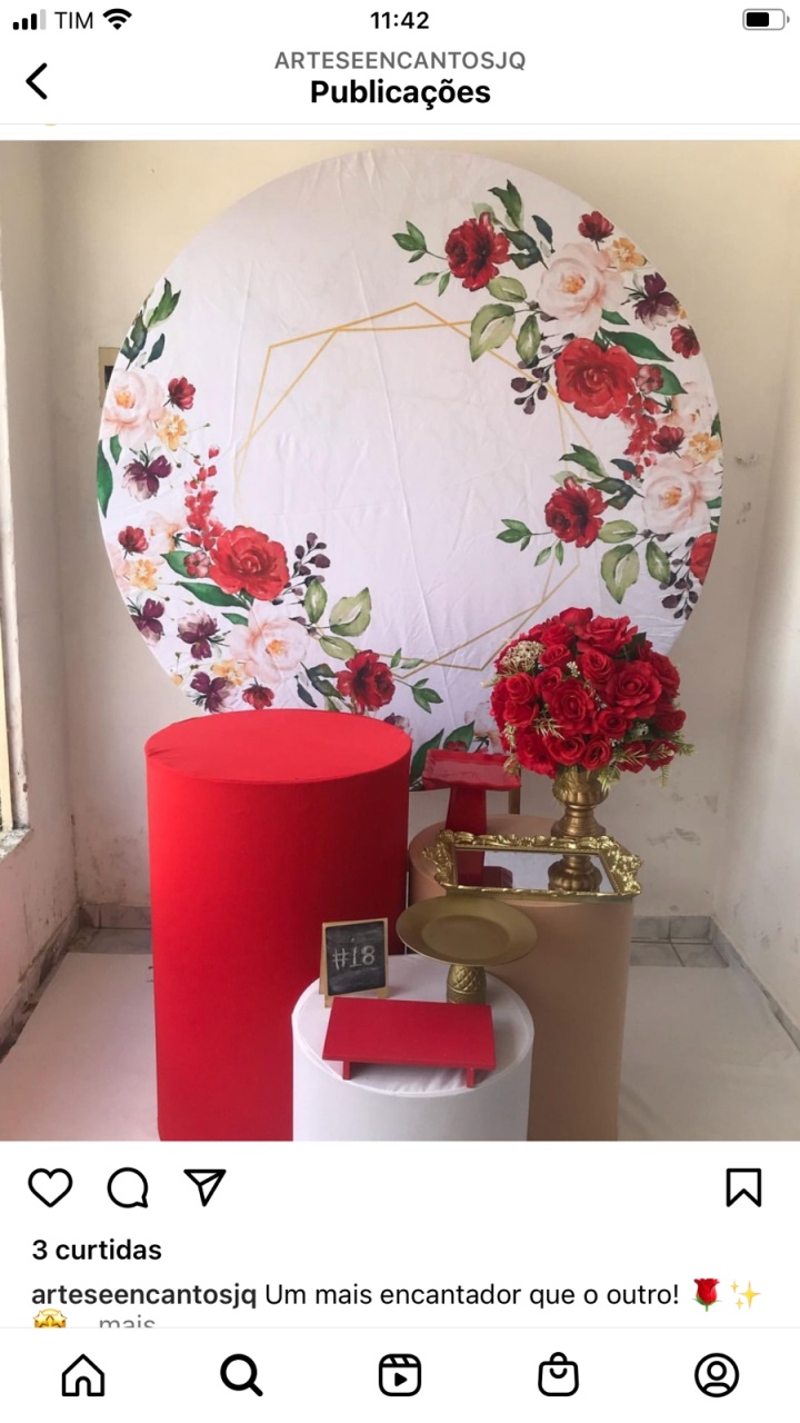 Vermelho Floral Kit Prata - Artes e Encantos locações